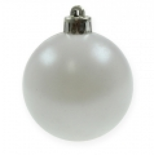 Floristik24 Boule de Noël en plastique blanc 6cm 12pcs