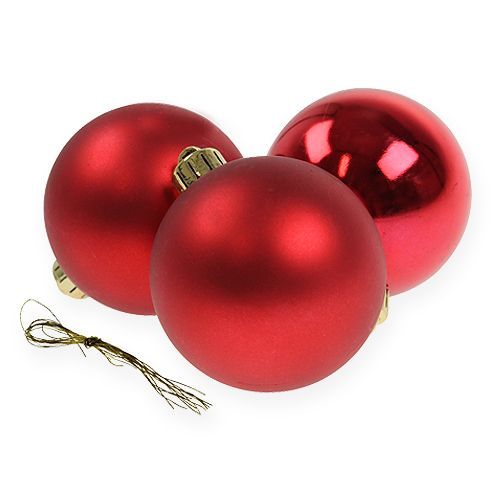 Floristik24 Boule de Noël en plastique rouge Ø6cm 12pcs