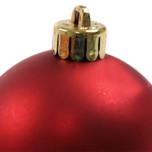 Article Boule de Noël en plastique rouge Ø6cm 12 pcs
