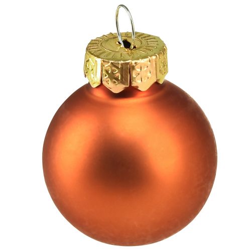 Article Boules de Noël mini boules en verre orange Ø2,5cm 22 pcs
