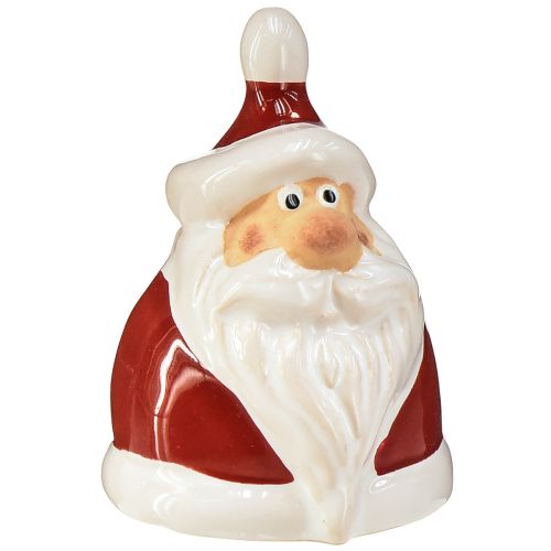 Figurine Père Noël en céramique, rouge et blanc, 6,4 cm – Décoration de Noël festive – 6 pcs