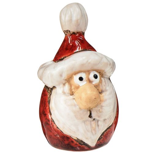 Article Figurine Père Noël en céramique, rouge, 7 cm – Décoration de Noël festive – 6 pcs