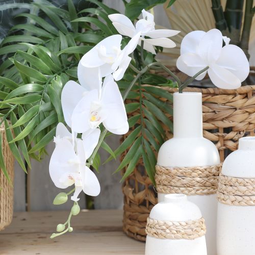 Article Orchidée Phalaenopsis artificielle blanche au toucher réaliste H83 cm