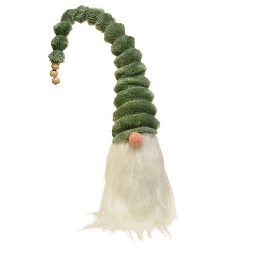 Floristik24 Gnome festif avec chapeau vert en spirale et barbe blanche 65 cm - La magie de Noël scandinave pour votre maison - 2 pièces