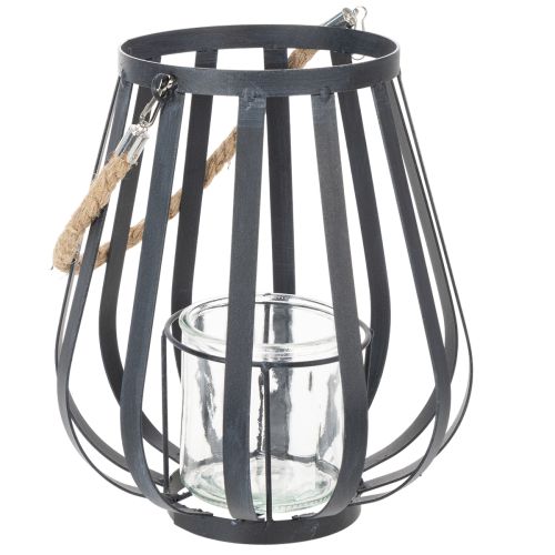 Article Lanterne en métal avec verre, anthracite, Ø23cm, H27cm