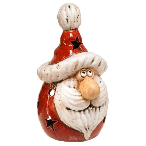 Article Lanterne confortable du Père Noël en rouge - 18 cm - Décoration de Noël atmosphérique