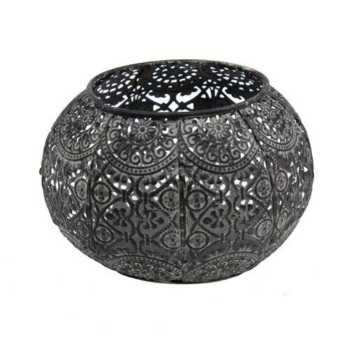 Floristik24 Lanterne orientale grise Ø10,5cm H7,5cm