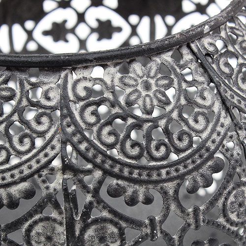 Floristik24 Lanterne orientale grise Ø10,5cm H7,5cm