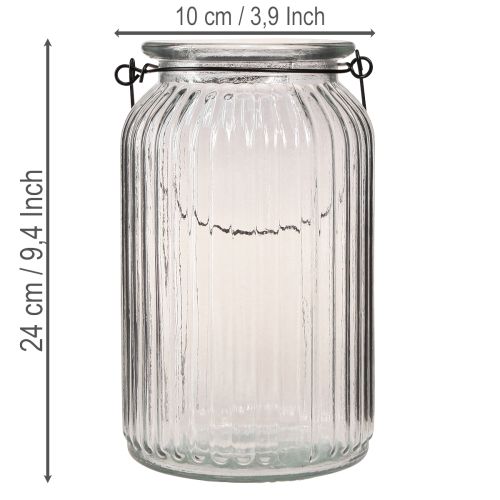 Lanterne en verre avec anse en