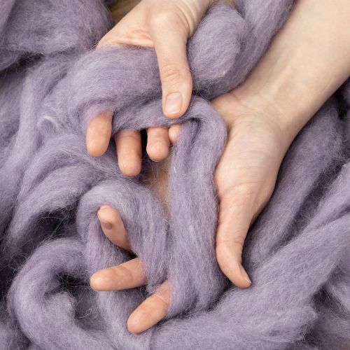 Article Cordon de laine, ruban de laine violet clair, 10 m de laine décorative pour l'art floral et les loisirs créatifs