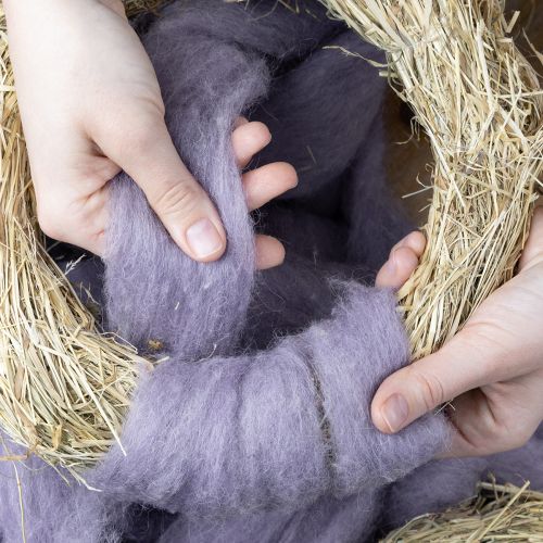 Article Cordon de laine, ruban de laine violet clair, 10 m de laine décorative pour l'art floral et les loisirs créatifs