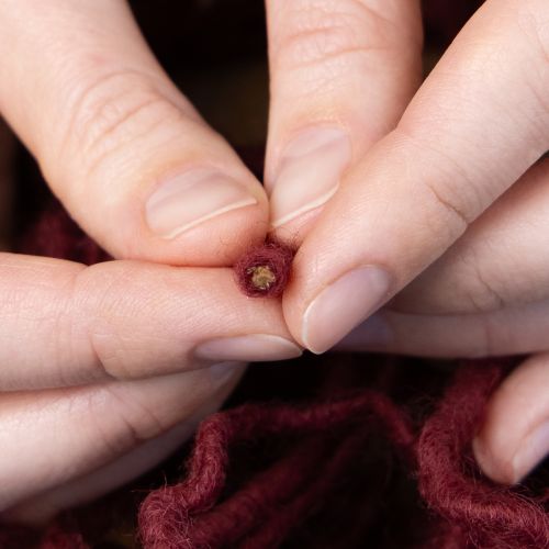 Article Fil à mèche, cordon de laine, Bordeaux, 55 m, art floral, loisirs créatifs, bricolage