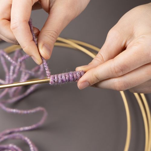 Article Cordon en laine avec fil rose et or, 5 m x 5 mm avec fil métallique, pour la décoration et les loisirs créatifs