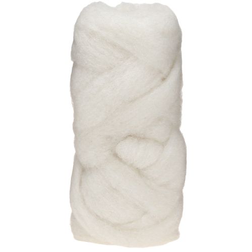 Floristik24 Laine mèche 10 m blanche