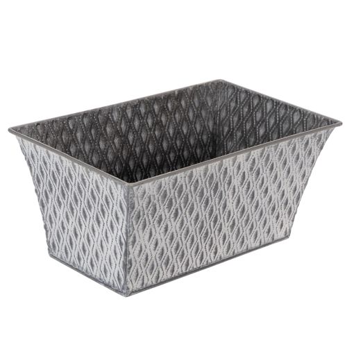 Bol en zinc à motif losanges, 26 cm x 15,5 cm acheter | Floristik24.fr