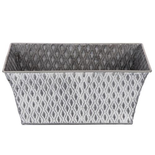 Bol en zinc à motif losanges, 26 cm x 15,5 cm | Floristik24.fr