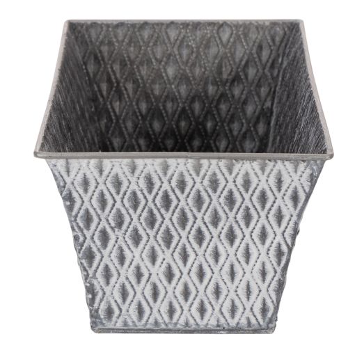 Bol en zinc à motif losanges, 26 cm x 15,5 cm | Floristik24.fr