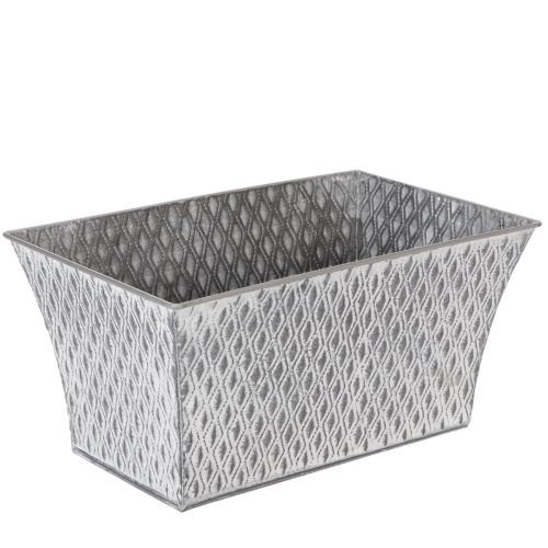 Bol en zinc à motif losanges 30 cm × 18 cm H 15 cm acheter | Floristik24.fr