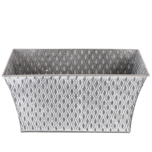Bol en zinc à motif losanges 30 cm × 18 cm H 15 cm | Floristik24.fr