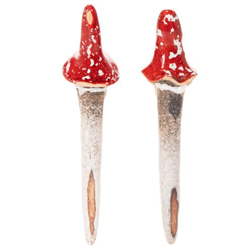 Figurines de Nains en Céramique avec Chapeau Champignon, 17 cm, Lot de 2 | Floristik24.fr