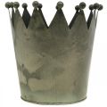 Floristik24 Déco couronne aspect antique décoration métal gris Ø17.5cm H17.5cm