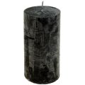 Floristik24 Bougies noires Bougies piliers de couleur unie 60x100mm 4 pcs