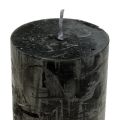 Bougies noires Bougies piliers de couleur unie 60x100mm 4 pcs | Floristik24.fr