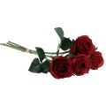Floristik24 Roses Artificielles Roses Artificielles Rouges Fleurs en Soie Rouge 50cm 4pcs