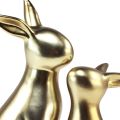 Floristik24 Lapins de Pâques lapin doré en céramique maman 20/13cm lot de 2
