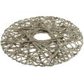 Floristik24 Couronne d&#39;anneaux décoratifs recouverts de métal fibre naturelle décoration estivale Ø30cm