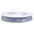 Ruban cadeau poisson ruban bleu clair maritime 15mm 20m | Floristik24.fr
