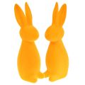 Floristik24 Lapins de Pâques orange floqués lapins de décoration de Pâques 8x10x29cm 2pcs