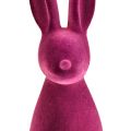 Floristik24 Décoration de lapin de Pâques floquée violet 15 × 15,5 × 47 cm