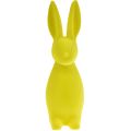 Floristik24 Décoration lapin de Pâques jaune-vert debout floqué 15×15,5×47cm