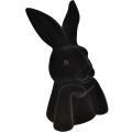 Floristik24 Buste de lapin pensant noir floqué Pâques 16,5×13×27cm