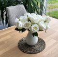 Roses artificielles en bouquet blanc 30cm 8 pcs | Floristik24.fr