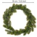 Couronne artificielle en branches de sapin vert 35 cm pour décoration de porte | Floristik24.fr