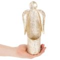 Figurine ange porte-bougie en métal doré 27 cm | Floristik24.fr