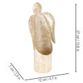Figurine ange porte-bougie en métal doré 27 cm | Floristik24.fr