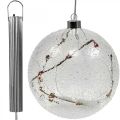 Boule de Noël LED guirlande lumineuse en verre coeurs Ø15cm