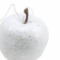 Floristik24 Déco mini décorations de sapin de Noël blanc pailleté pomme Ø3,5cm 24pcs