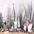 Sapin de table artificiel blanc gris 60 cm pour décoration intérieure | Floristik24.fr