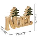 Décoration de Noël en bois "Noel" avec deux sapins 18 cm | Floristik24.fr