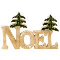 Décoration de Noël en bois "Noel" avec deux sapins 18 cm | Floristik24.fr