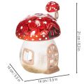 Décoration maison champignon en céramique rouge et blanche 21 cm pour bougie chauffe-plat | Floristik24.fr
