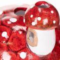 Décoration maison champignon en céramique rouge et blanche 21 cm pour bougie chauffe-plat | Floristik24.fr