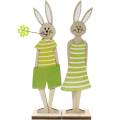 Floristik24 Stand de lapin de Pâques Décoration de Pâques en bois de lapin vert 4pcs
