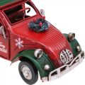 Floristik24 Décoration de Noël voiture Voiture de Noël vintage rouge L17cm