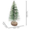 Mini sapins de Noël artificiels enneigés, 6 cm, lot de 12, pour décorer votre table pendant les fêtes. | Floristik24.fr