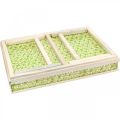 Floristik24 Plateau de lit en bambou, plateau de service pliable, plateau en bois avec motif tressé coloris vert-naturel 51,5×37cm